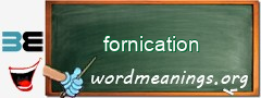 WordMeaning blackboard for fornication